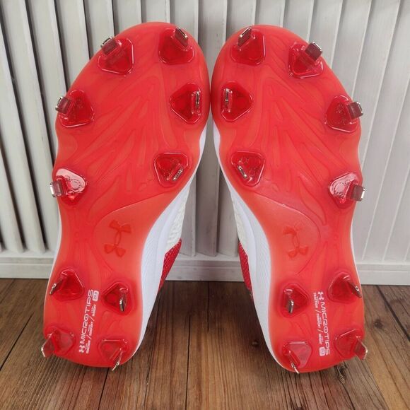 Under Armour Glyde 2 MT Metal Softball Cleats Women's 7 White Red Athletic Sport - Picture 7 of 10